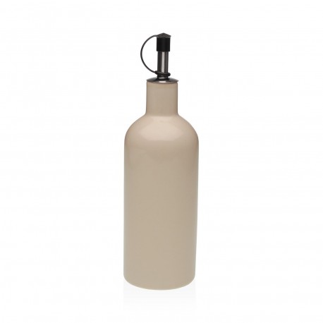 BEIGE STONEWARE OIL BOTTLE