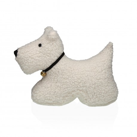 WHITE DOG DOORSTOP