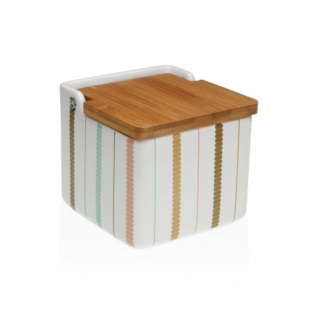 FLINT SALT BOWL WITH BAMBOO LID