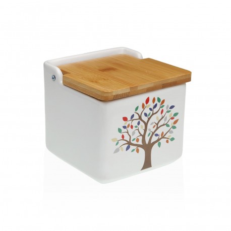 TREE SALT BOWL WITH BAMBOO LID