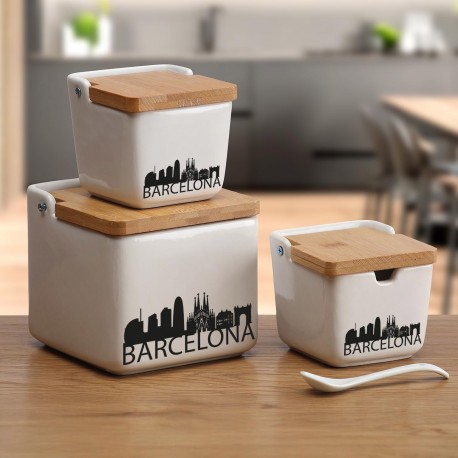 BARCELONA SALT BOWL WITH BAMBOO LID