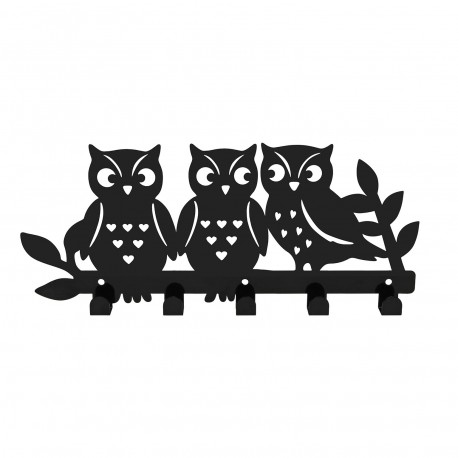 BLACK OWLS FAMILY COAT RACK