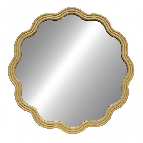 ROUND GOLD WAVE MIRROR