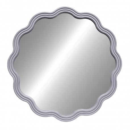 ROUND SILVER WAVE MIRROR
