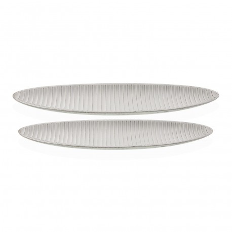 WHITE ELONGATED CENTREPIECE 58CM