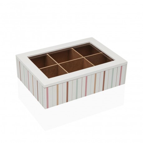 FLINT 6-COMPARTMENT WOODEN TEA BOX