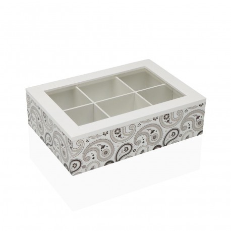 GLOBB 6-COMPARTMENT WOODEN TEA BOX