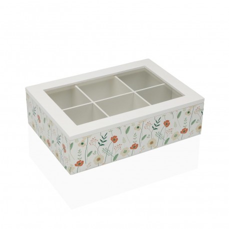 VERDI 6-COMPARTMENT WOODEN TEA BOX