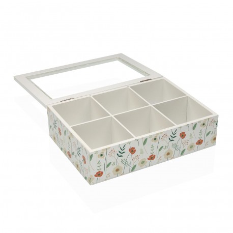 VERDI 6-COMPARTMENT WOODEN TEA BOX