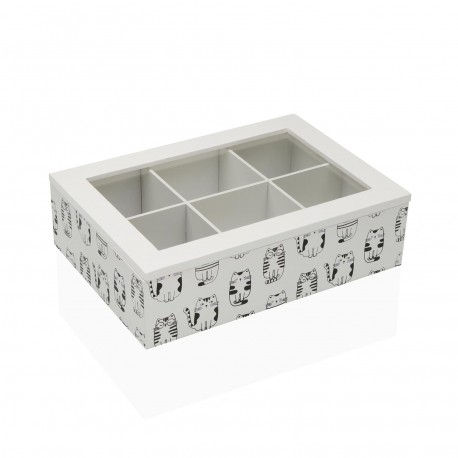 GATTO 6-COMPARTMENT WOODEN TEA BOX