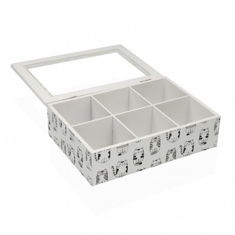 GATTO 6-COMPARTMENT WOODEN TEA BOX