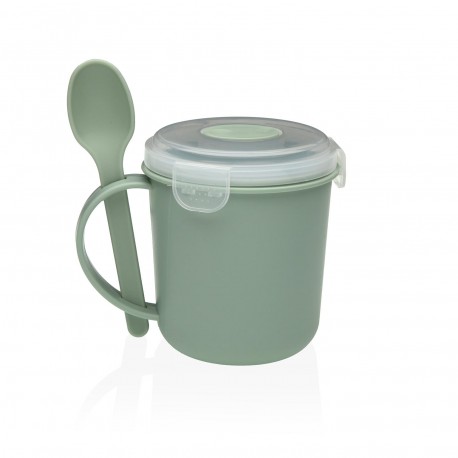 GREEN FOOD JAR WITH SPOON