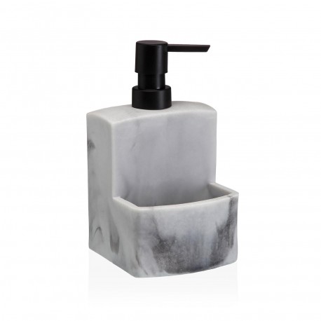 WHITE MARBLE DISPENSER WITH SCRUBBER