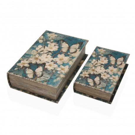 SET OF 2 DECORATIVE BOOKS "FLORAL"