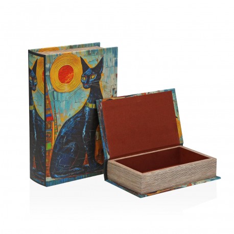 SET OF 2 DECORATIVE BOOKS "EGYPTIAN CAT"