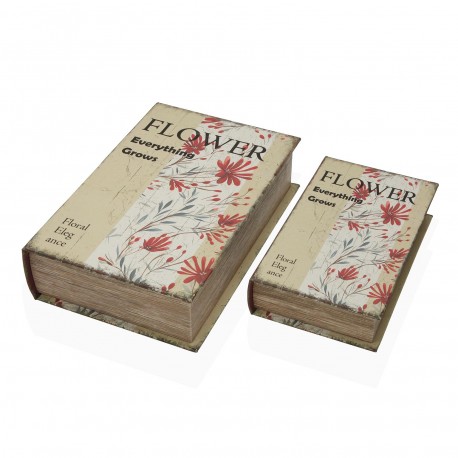 SET OF 2 DECORATIVE BOOKS "FLOWER ELEGANCE"