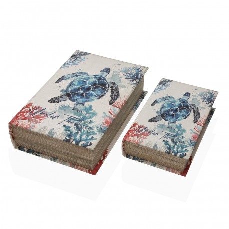 SET OF 2 DECORATIVE BOOKS "UNDER THE SEA"