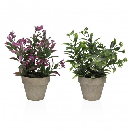 SET OF TWO DECORATIVE PLANTS 26CM