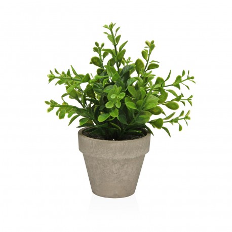 DECORATIVE POT WITH GREEN BOUQUET 16CM