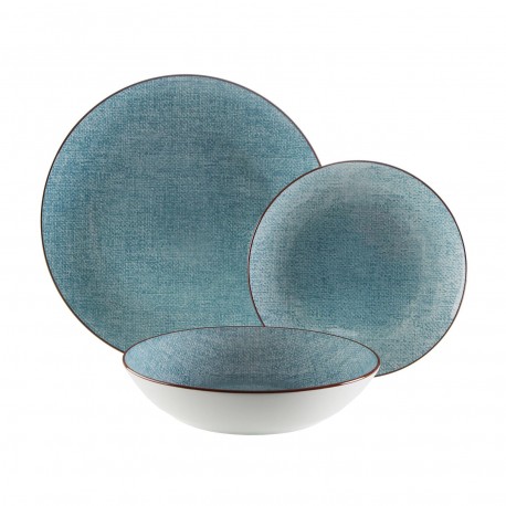 18-PIECE "TELA" BLUE DINNER SET