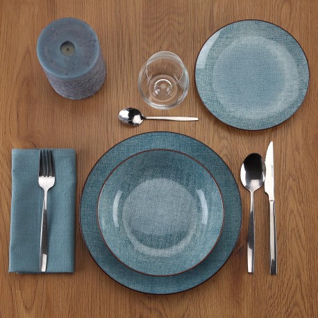 18-PIECE "TELA" BLUE DINNER SET