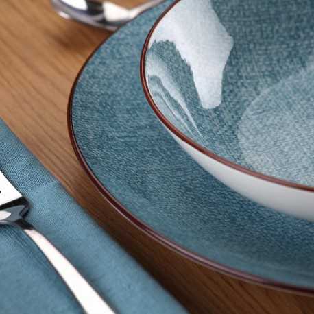 18-PIECE "TELA" BLUE DINNER SET