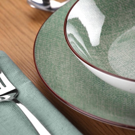 18-PIECE "TELA" GREEN DINNER SET