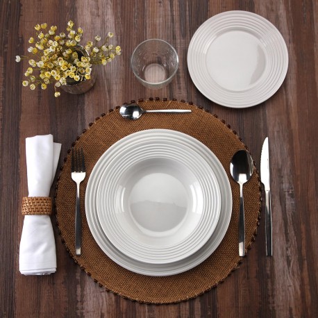 18-PIECE DINNER SET CIRCLE RELIEF