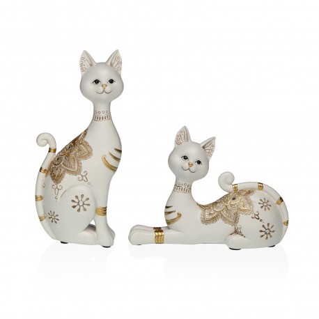 WHITE CAT FIGURE 10.5X24CM