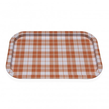 YELLOW VICHY METAL PLATTER