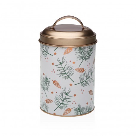 YULE LIDDED METAL JAR