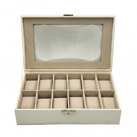 WHITE WATCH JEWELLERY BOX