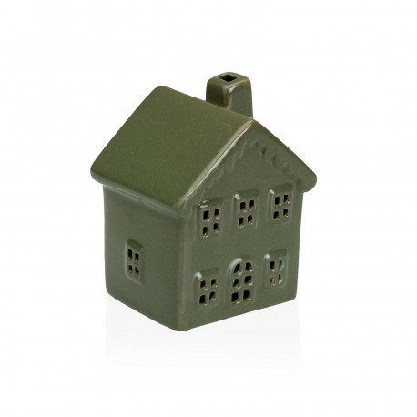 GREEN LED CERAMIC HOUSE FIGURE