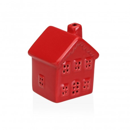 RED LED CERAMIC HOUSE FIGURE