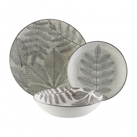 18-PIECE DINNER SET "AYLEN" DARK GREY