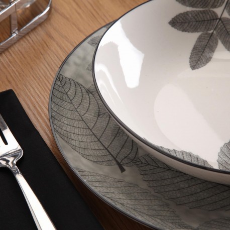 18-PIECE DINNER SET "AYLEN" DARK GREY