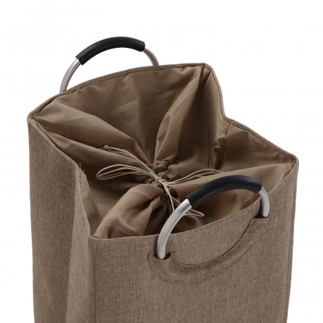 BEIGE LAUNDRY HAMPER WITH HANDLES