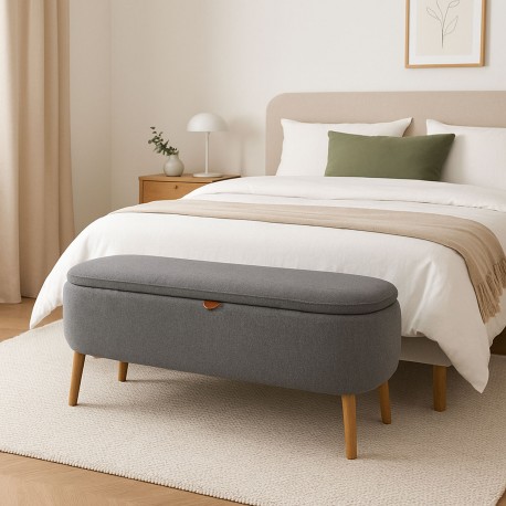 END BED BENCH GREY MANIKO