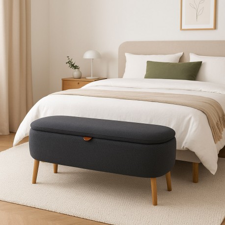 END BED BENCH DARK GREY MANIKO