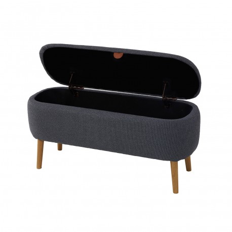 END BED BENCH DARK GREY MANIKO