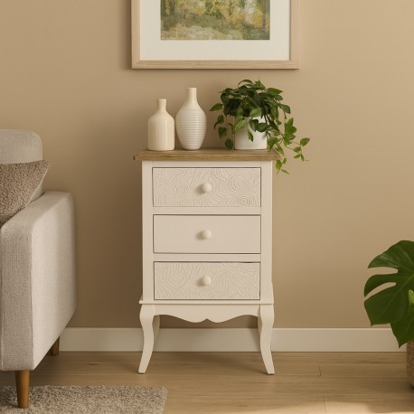 TENNY 3-DRAWER BEDSIDE TABLE