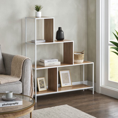 WHITE 3-TIER STEP SHELF