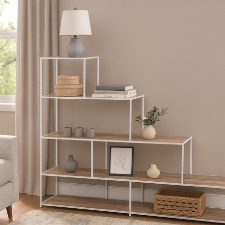 WHITE 4-TIER STEP SHELF