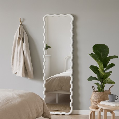 WHITE WAVE FRAME MIRROR