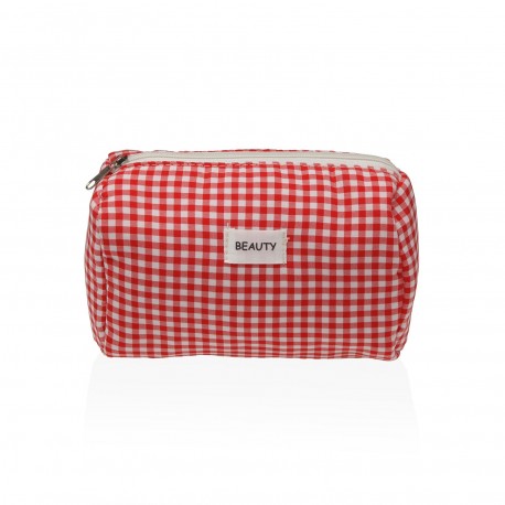 RED VICHY TOILETRY BAG