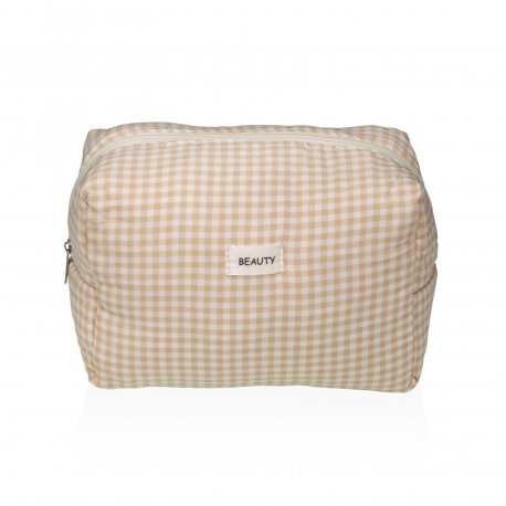 LARGE BEIGE VICHY TOILETRY BAG