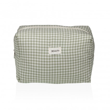 LARGE GREEN VICHY TOILETRY BAG