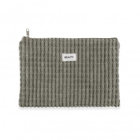 BLUE CORDUROY TOILETRY BAG 27X19CM