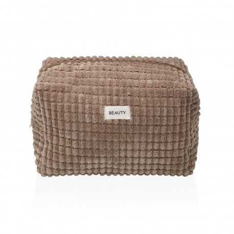 LARGE KHAKI CORDUROY TOILETRY BAG