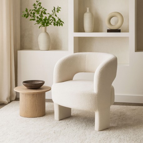NASSER WHITE SHEEPSKIN ARMCHAIR